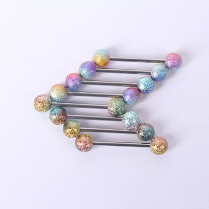 6PCS Stainless Steel Glorious Tongue Ring Bulk 14G Nipple Piercing Bar Lot Glitter Tongue Piercing Set Barbell Piercing Jewelry Good Vibrations Adult Super Store