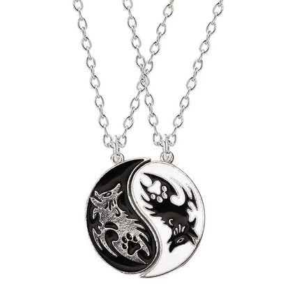 Fashion Best Friends Honey Love Couple Pendant Necklace 2 Pcs/ Set Chain Choke Broken Heart BFF Good Friendship Jewelry Gift Good Vibrations