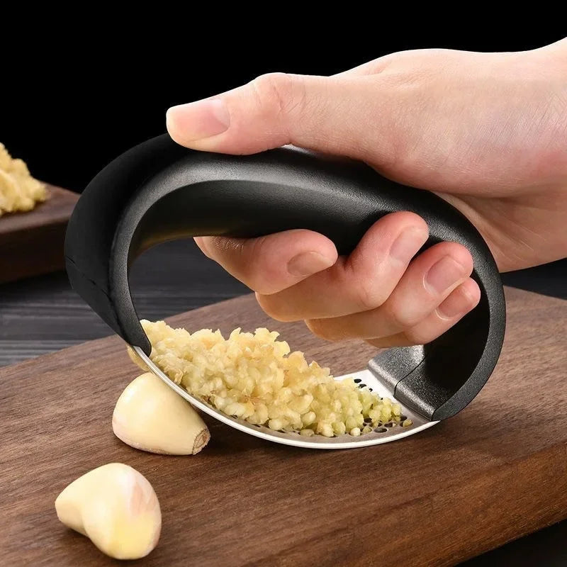 Upgraded Stainless Steel Garlic Press Squeezer Manual Garlic Ginger Rocker Crusher Garlic Cutting Mince Tools Kitchen Gadgets Good Vibrations