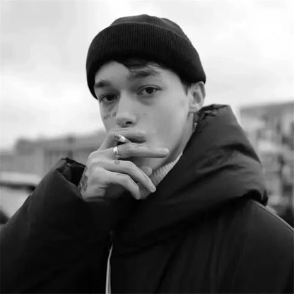 Hip Hop Beanie Knitted Hat Men Skullcap Women Winter Warm Brimless Unisex Baggy Melon Cap Cuff Docker Fisherman Beanies Hats Good Vibrations