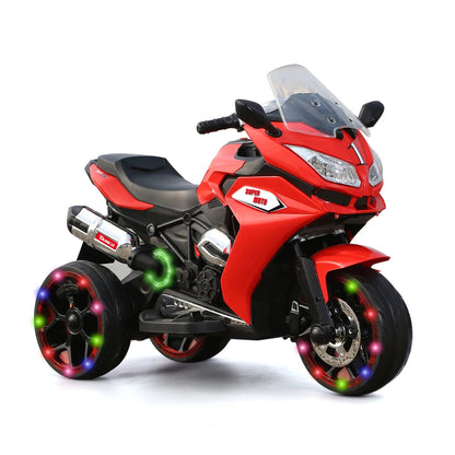 12V Kids Electric Scooter Girls Scooter Children Battery Motor Rechargeable 3 Wheels Electric Motorcycle with Light Wheels Good Vibrations