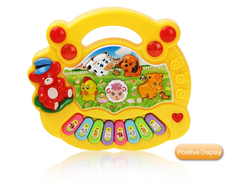 Baby Musical Toy with Animal Sound Kids Piano Keyboard Electric Flashing Music Instrument Early Educational Toys for Children Good Vibrations