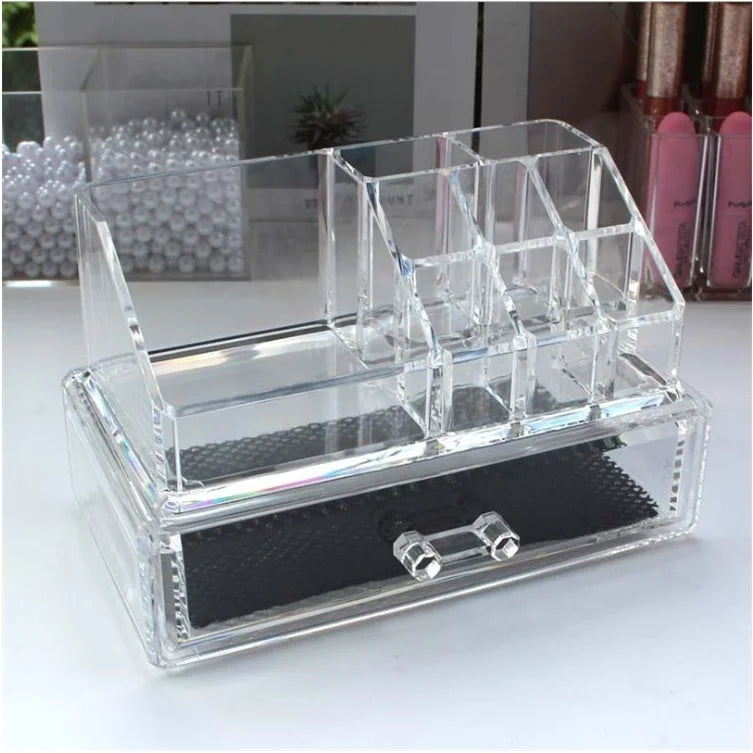 New Arrival Home 4 Drawer Clear Portable Make up Clear Acrylic Box Organizer Wholesale Cosmetic Organizers Good Vibrations