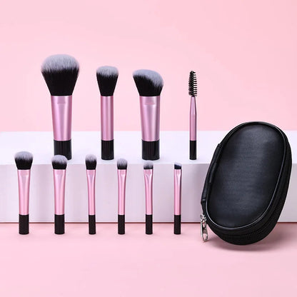 Wholesale 10 Pcs Makeup Brushes Tool Set Cosmetic Powder Eye Shadow Foundation Blush Blending Makeup Brush Set Good Vibrations