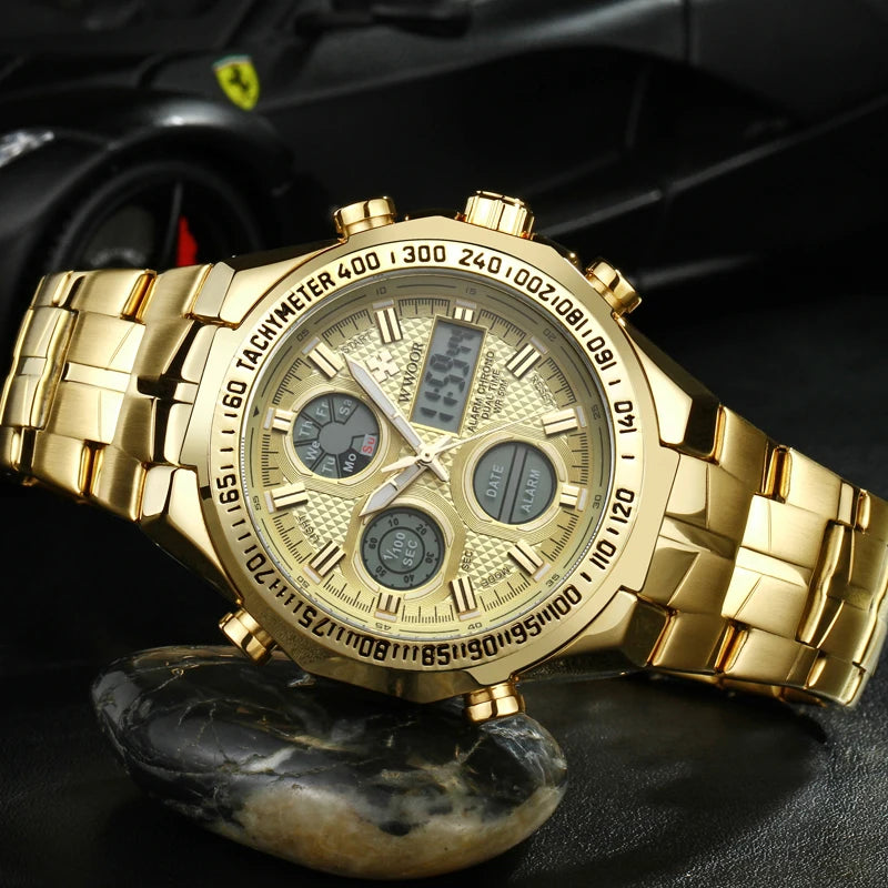 High Quality Digital Quartz Men's Wrist Watches Fashion Electronic Luminous Stainless Steel Waterproof Business Watches for Men Good Vibrations