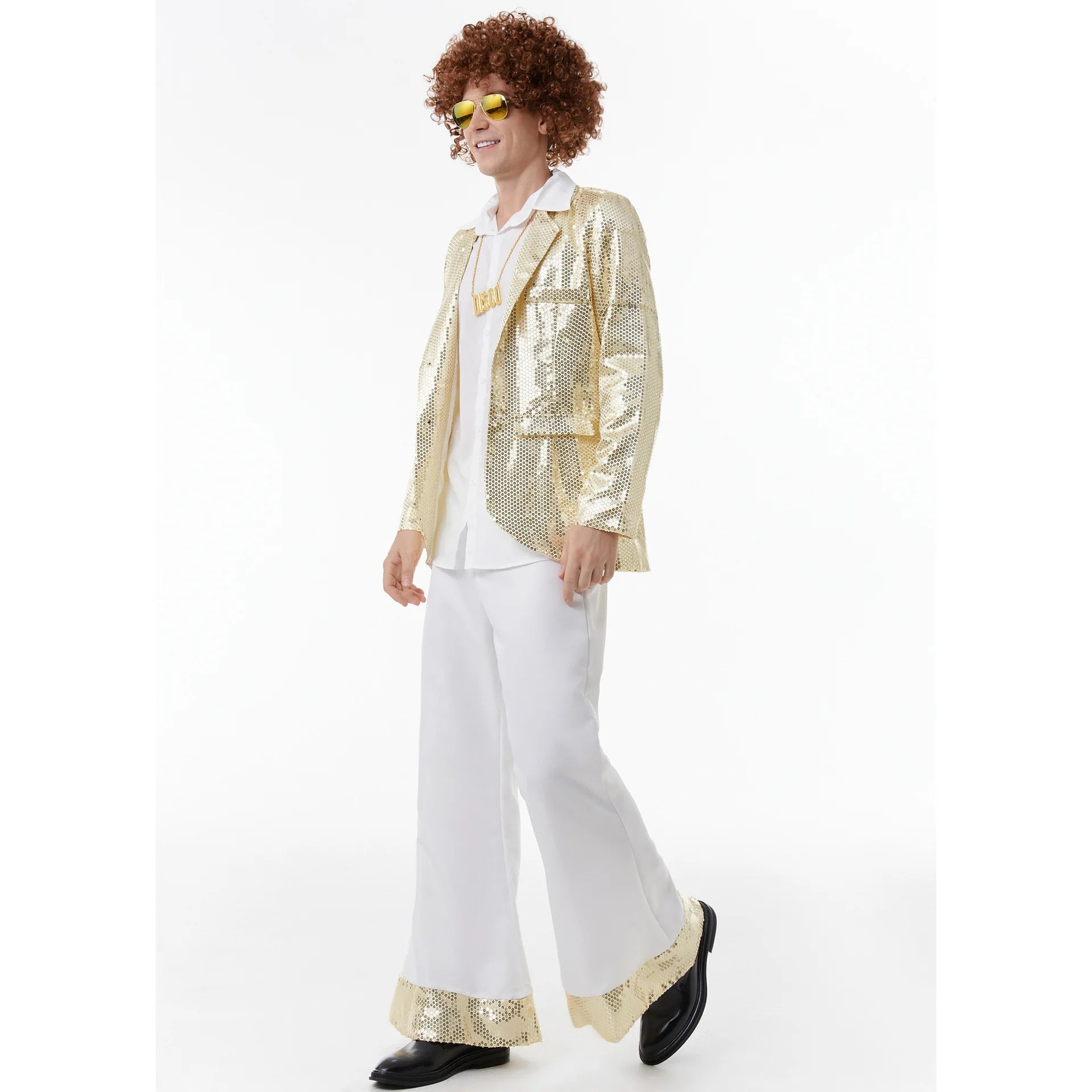 Halloween Costumes for Mens Love Hippie Costume 1960s Stage Performance Coat Shirt Pants Wig Fancy Cosplay Clothing Set Good Vibrations