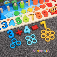 Kids Montessori Math Toys For Toddlers Educational Wooden Puzzle Fishing Toys Count Number Shape Matching Sorter Games Board Toy Good Vibrations