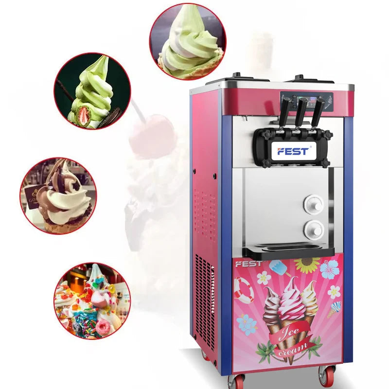 FEST Factory Direct Sell Ice Cream Machine Multi-functional Dual Motor Stainless Steel  Commercial Soft Ice Cream Maker Good Vibrations
