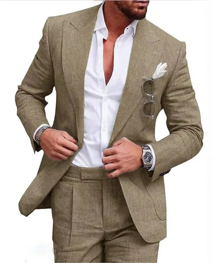 S-4XL Men Suits Prom Tuxedo Slim Fit 2 Piece Groom Wedding Suits for Men Custom Blazer 2 Pieces (jacket+pant)