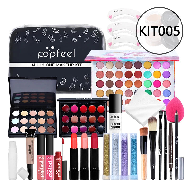 HOT 20 Styles New Fashion Eye Shadow POPFEEL Birthday Gift Makeup Gift Set ALL in ONE Full Professional Makeup Kit for Girl Good Vibrations