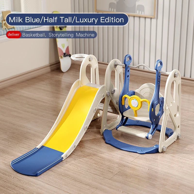 Children's Indoor Playground Equipment Plastic Swing Slide Set & Playhouse Combination for Park Usage Inflatable Type Good Vibrations