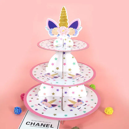 3-Tier Cardboard Cupcake Cake Stand Cupcake Holder for Birthday Party Wedding Baby Shower Christmas Parties Display Dessert Good Vibrations