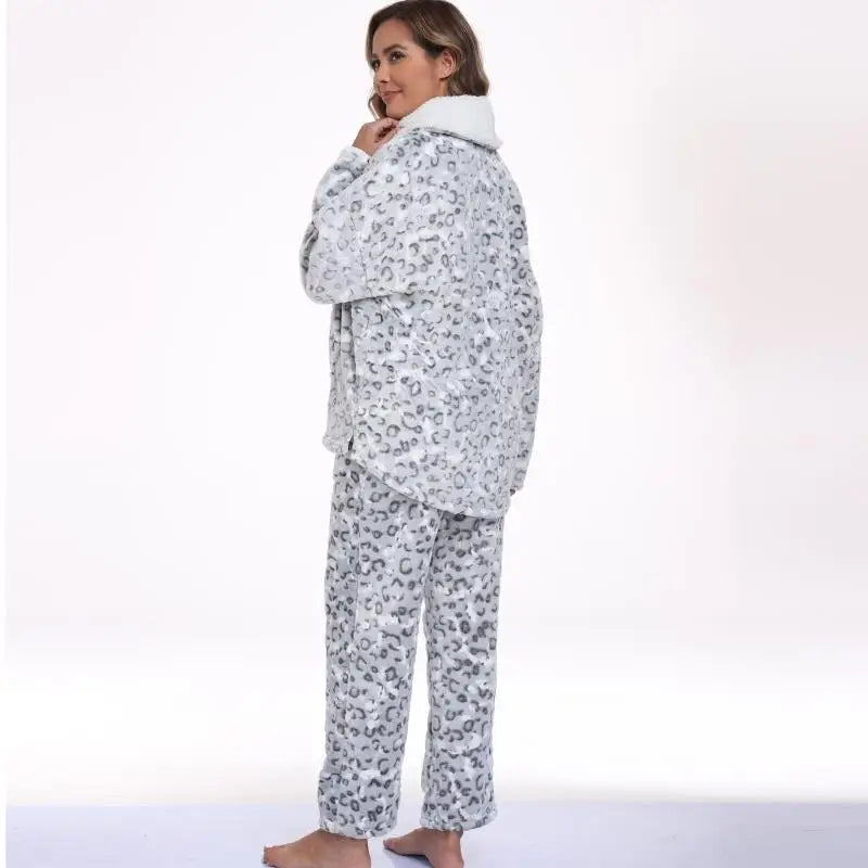 Free Shipping Winter Pajamas for Women Set Spandex 2 Piece Loungewear Women Print Sleepwear Good Vibrations