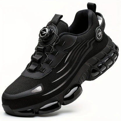 Rotary Button Safety Shoes Men Steel Toe Sneakers Puncture Proof Work Safety Boots Air Cushion Sport Work Shoes Anti-smash Boots Good Vibrations