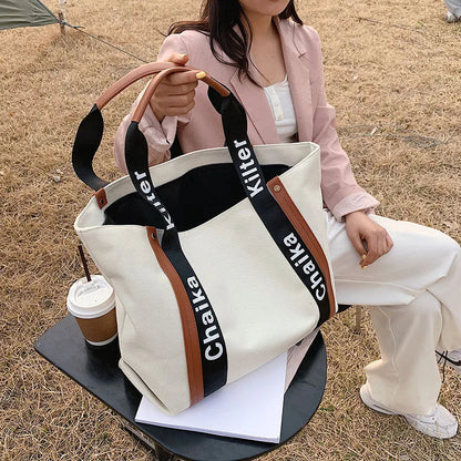 Women's Canvas Bag 2022 Summer New Fashionable Large Capacity Shoulder Bag College Style Underarm Tote Bag - Buy Lading Shou Good Vibrations
