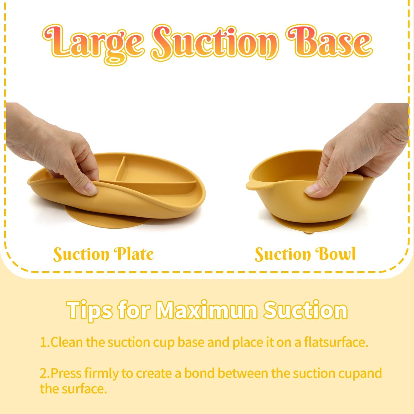 Food Grade Bpa Free Silicone Tableware Set Kids Dinnerware Set Durable Easy Clean Baby Bib Plate Bowl Spoon Fork Set Good Vibrations