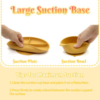 Food Grade Bpa Free Silicone Tableware Set Kids Dinnerware Set Durable Easy Clean Baby Bib Plate Bowl Spoon Fork Set Good Vibrations