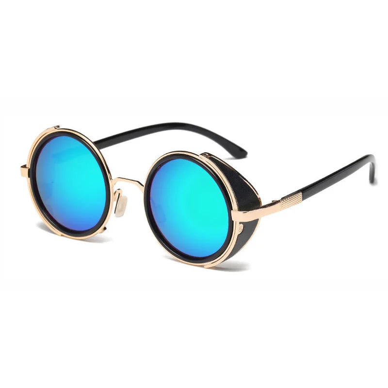 SHAUNA Vintage Women Steampunk Retro Coating Men Round Sunglasses Brand Designer Punk Sun Glasses UV400 Good Vibrations