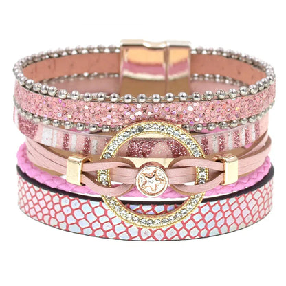 Charm Leather Bracelets For Women Trendy Boho bracelet Multilayer Wrap Bracelet women Female Jewelry Good Vibrations