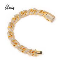 New Twist Cuban Link Chain Bracelet Full Iced Out Miami Cuban Infinity Bracelet AAA Zirconia Hip Hop Men Jewelry Good Vibrations