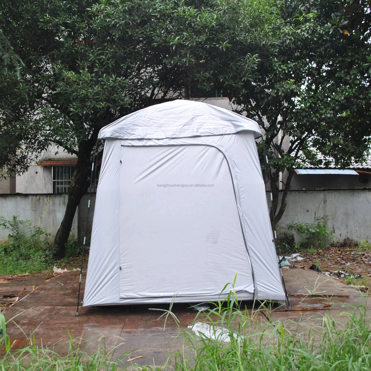 Bike Storage Tent Single Layer Lightweight Waterproof Quick Automatic Opening Four-Season Bike Shed for 3 Bikes & Garden Tools Good Vibrations