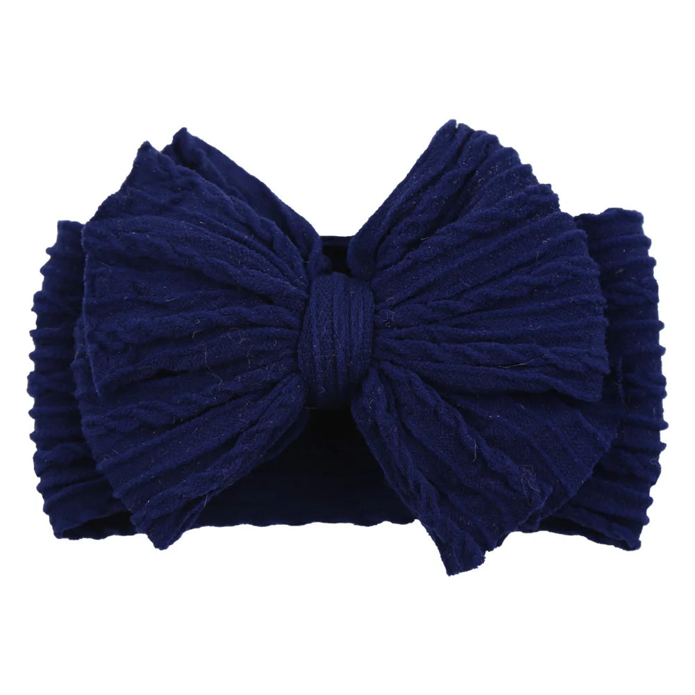 Solid Cable Bow Baby Headband for Child Nylon Layers Headwear Kids Elastic Turban Headwraps Newborn Boys Girls Hair Accessories Good Vibrations