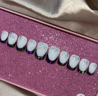 High Quality Multiply Designs 3D Handmade Customize Salon Press on Nails Acrylic Materials Set Good Vibrations