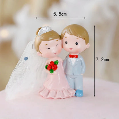 Happy Wedding  Anniversary Gold Castle Acrylic Cake Toppers  Bride Groom Mr Mrs Wedding Diamond Ring Cake Supplies Decoration Good Vibrations