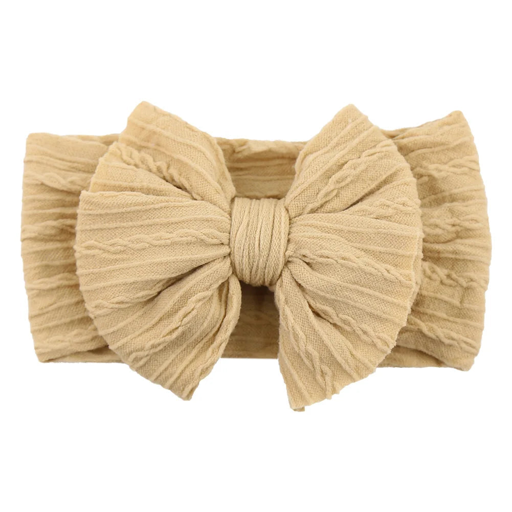 Solid Cable Bow Baby Headband for Child Nylon Layers Headwear Kids Elastic Turban Headwraps Newborn Boys Girls Hair Accessories Good Vibrations