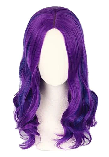 Anxin Child Girl Wig Purple Natural Long Roll for Halloween Costume Cosplay-Mengtong Good Vibrations