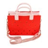 2026 New Arrivals Candy Color EVA Tote Bag for DIY Charms Waterproof Beach Bag Adjustable Strap Casual Travel Shopping Good Vibrations
