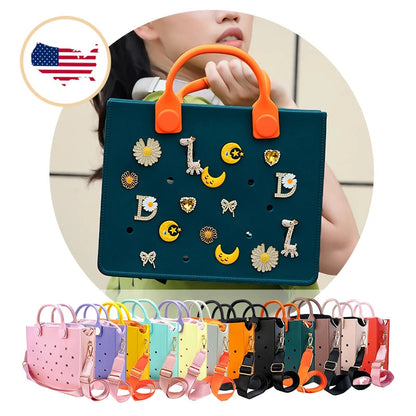 2026 New Arrivals Candy Color EVA Tote Bag for DIY Charms Waterproof Beach Bag Adjustable Strap Casual Travel Shopping Good Vibrations