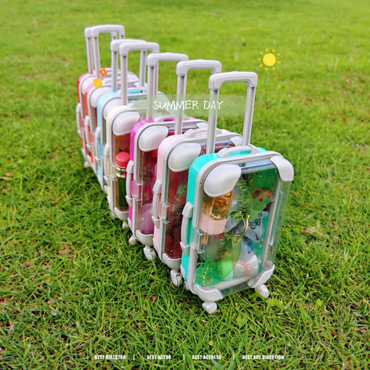 2022 Base Private Label Vendor Custom Glitter Kids Vegan Set Wholesale Fruit Oil Lip Gloss Mini Suitcase for Lipgloss Good Vibrations