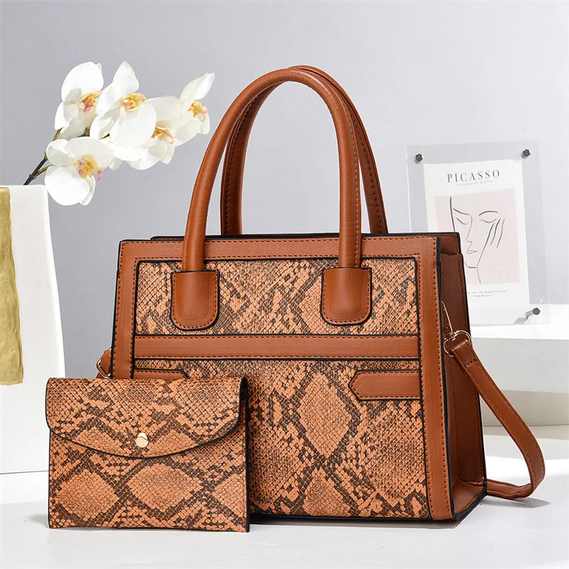 2024 Retro Contrasting Print Casual Tote Handbags Women's Zipper Closure Shopping Shoulder Bag Wholesale Good Vibrations