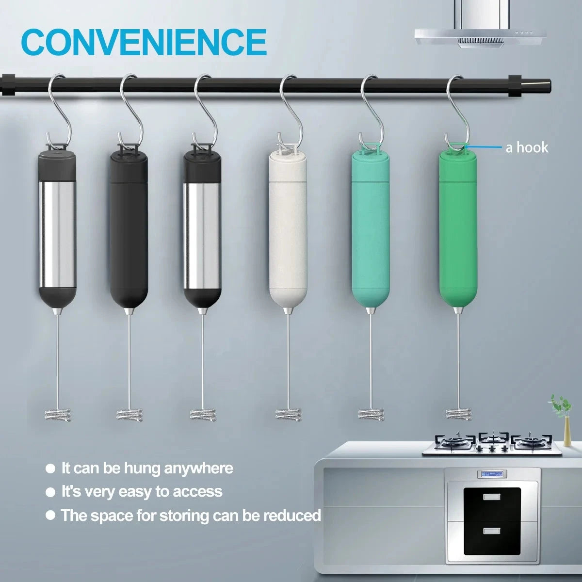 New Products 2023 Kitchen Gadgets Electric Milk Drink Frother AA Battery Powered Handheld Electric Whisk Coffee Mixer for Milk Good Vibrations