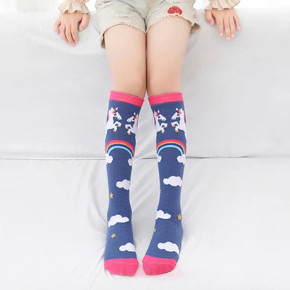 toddler child high knee Socks Three-dimensional cute Cartoon fox cat unicorn Cotton Over knee kids baby girls Sock Spring Autumn Good Vibrations