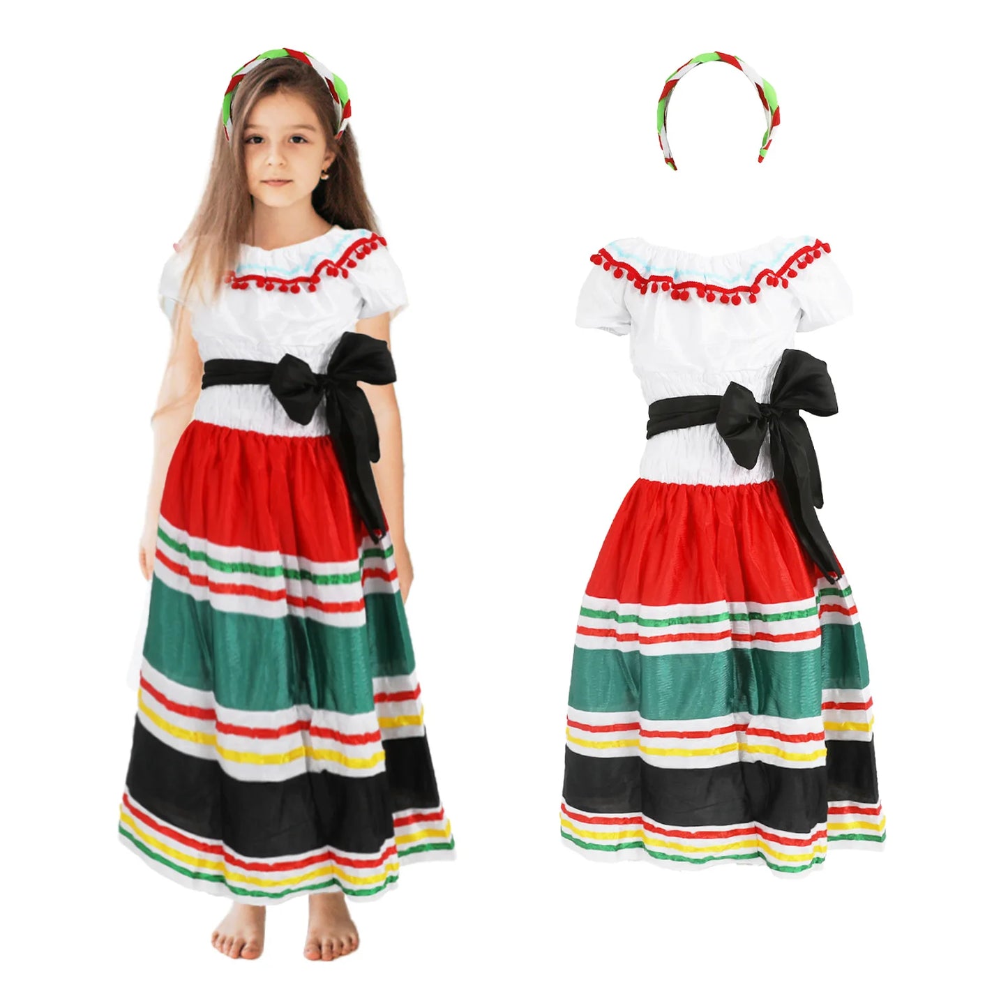 Wholesale Cinco De Mayo Halloween Costume Carnival Girls Dress Spanish Brazil Dance Costume TRAD-003 Good Vibrations