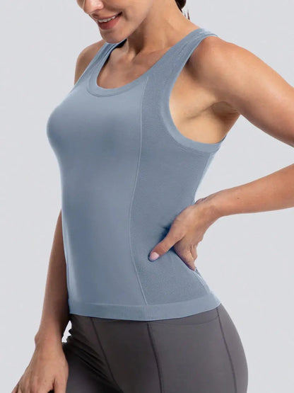 Workout Tank Tops for Women Racerback Tank Tops Seamless Gym Tops Sleeveless Athletic Yoga Running Shirts Good Vibrations