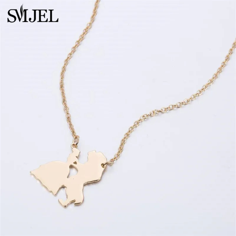 2025 New Movie Jewelry Beauty and the Beast Necklace for Women Prince Princess Pendant Necklaces Lover Accessories Gifts Good Vibrations Adult Super Store