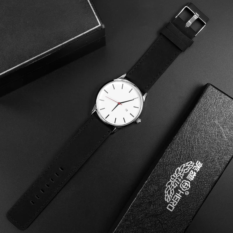 Men's Watches Fashion Leather Quartz Watch Men Casual Sports Male erkek kol saati Wristwatch Montre Hombre Relogio Masculino Good Vibrations