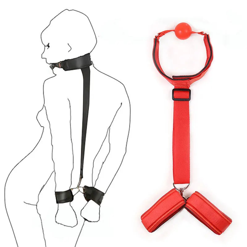 BDSM 4pcs Adult Sex Toys Games Handcuffs Bondage Gear Sex Toys For Women Couples Gags Blindfold Sexy Shop Exotic Accessories GOOD Vibrations