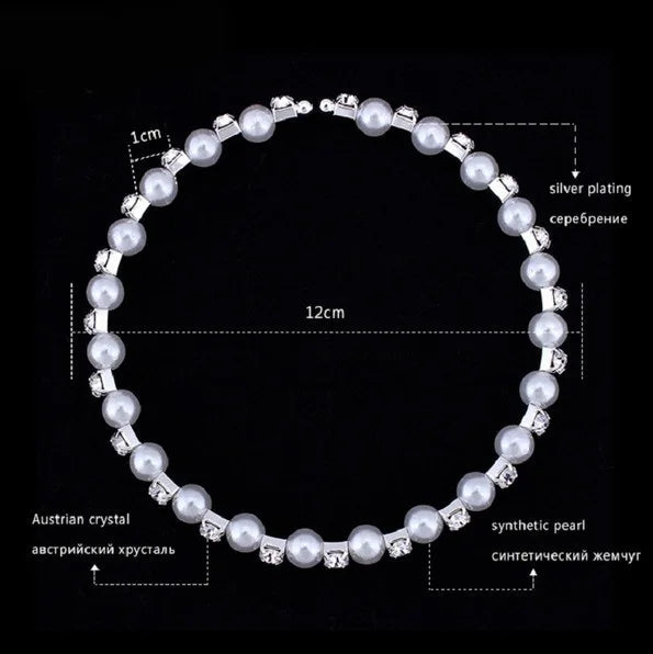 Wedding Bridal Jewelry Set String of Pearls Prom Silver Color Crystal Bracelet Necklace Earrings for Women jewellery sets Good Vibrations Adult Super Store