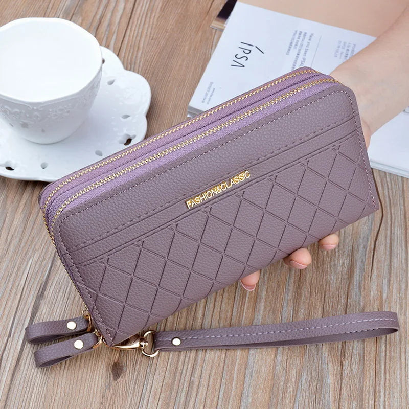 Long Women's Wallet Female Purses Tassel Coin Purse Card Holder Wallets Double Zipper Pu Leather Clutch Luxury Money Phone Bag Good Vibrations