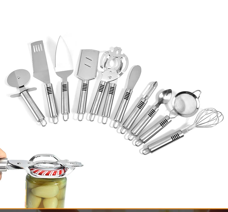 Best Selling Black Stainless Steel 10 Pcs Kitchen Utensils Set Cooking Small Tools Kitchen Gadgets Good Vibrations