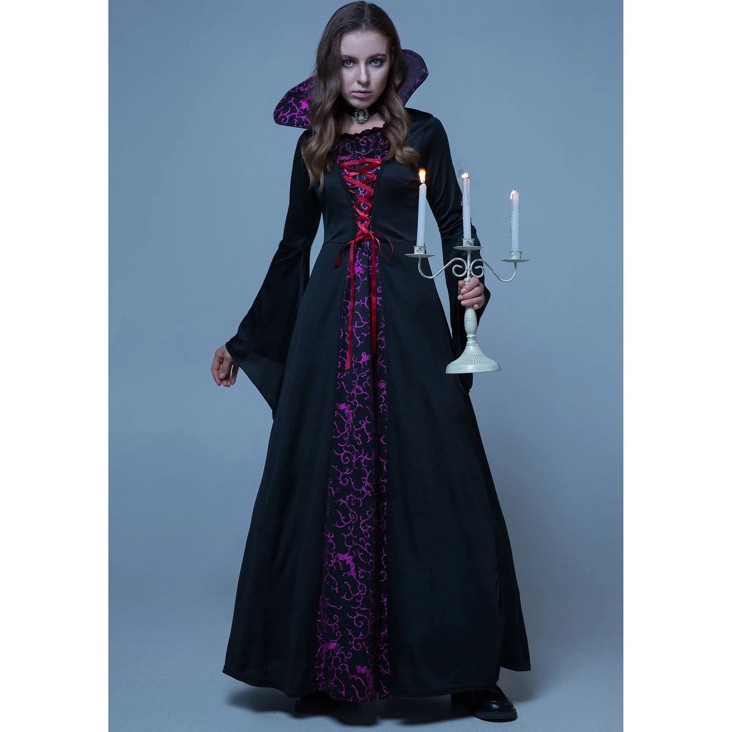 S-XXL Evil Demon Court Queen Vampire Stage Dress Role-playing Dress Halloween Costume Good Vibrations