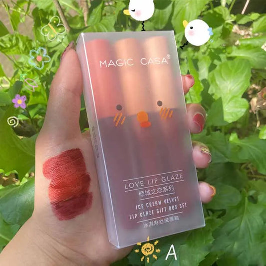 Velvet Matte Lipstick  Tube for Student Makeup Lip-Gloss Girl Long Lasting Lip Glaze Cute Lipstick Set Good Vibrations