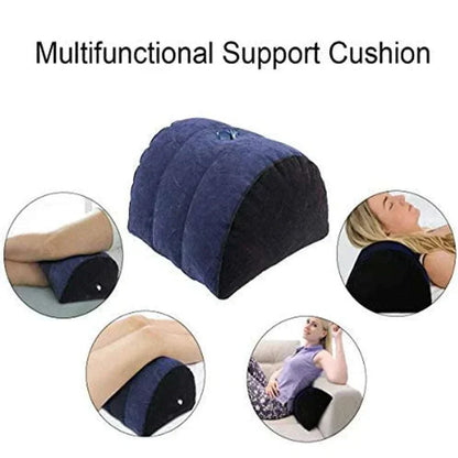 Multifunctional inflatable wedge cushion for adult erotic games and BDSM positions.