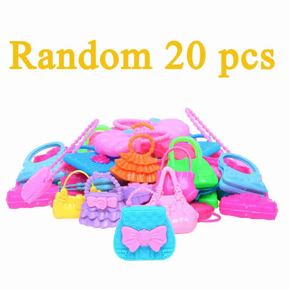 Mixed Doll Accessories Shoe Rack Pink Bed Bike Bag Sofa Dresser Display Doll Holder Dollhouse Furniture for 30cm Girl Doll Toy Good Vibrations