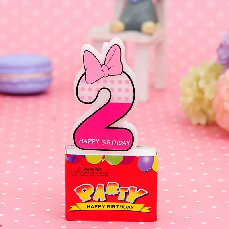 Birthday Candle Mouse Party Decorations Number Candle Cake Toppers Decorations for Home Kids's Gift Candle DIY Cake Flags Good Vibrations