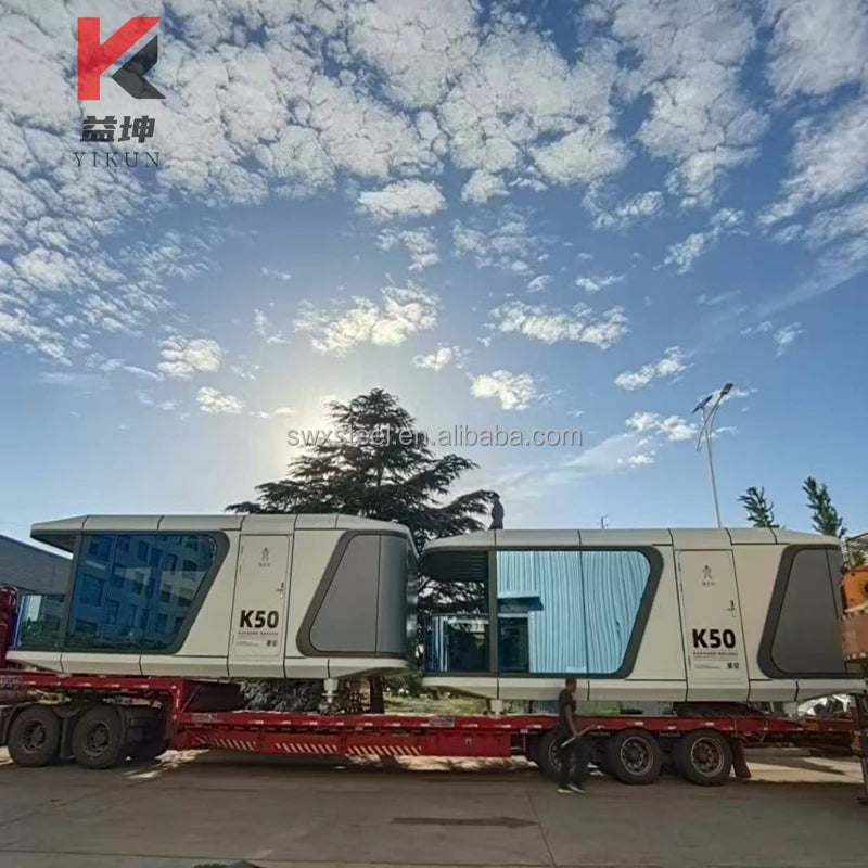 Prefab Vessel House Flat Pack Mobile Capsule Houses Ready Made House Home Steel Structure Homestay Detachable Space Capsule Good Vibrations